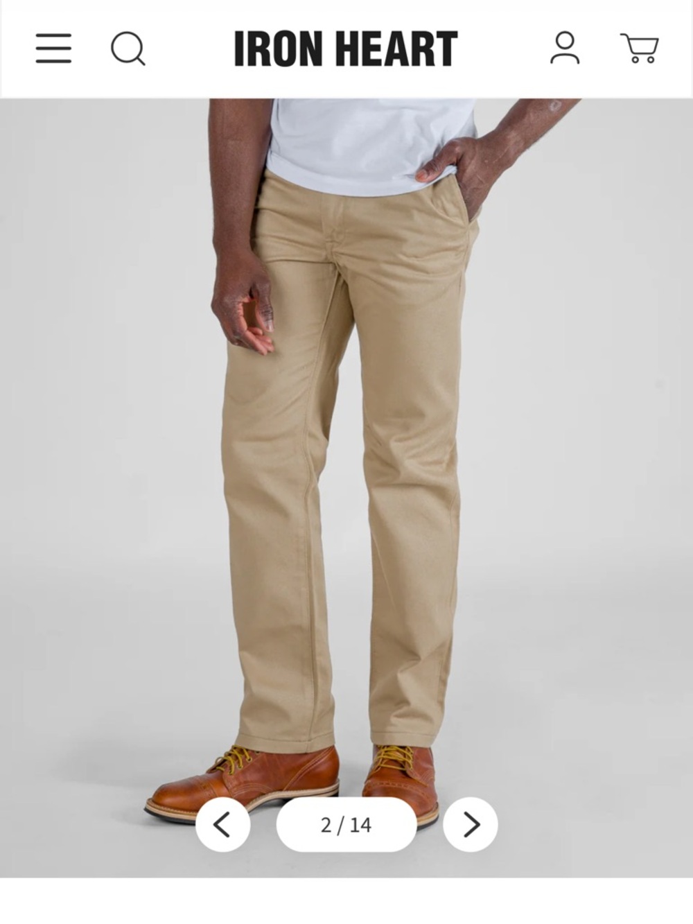 Iron Heart Chinos - Japanese designed workwear- 32x30 - Picture 2 of 15